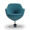 Manhattan Comfort Caisson Swivel Accent Chair in Blue and Polished Chrome (Set of 2) 2-AC028-BL - alternate 3